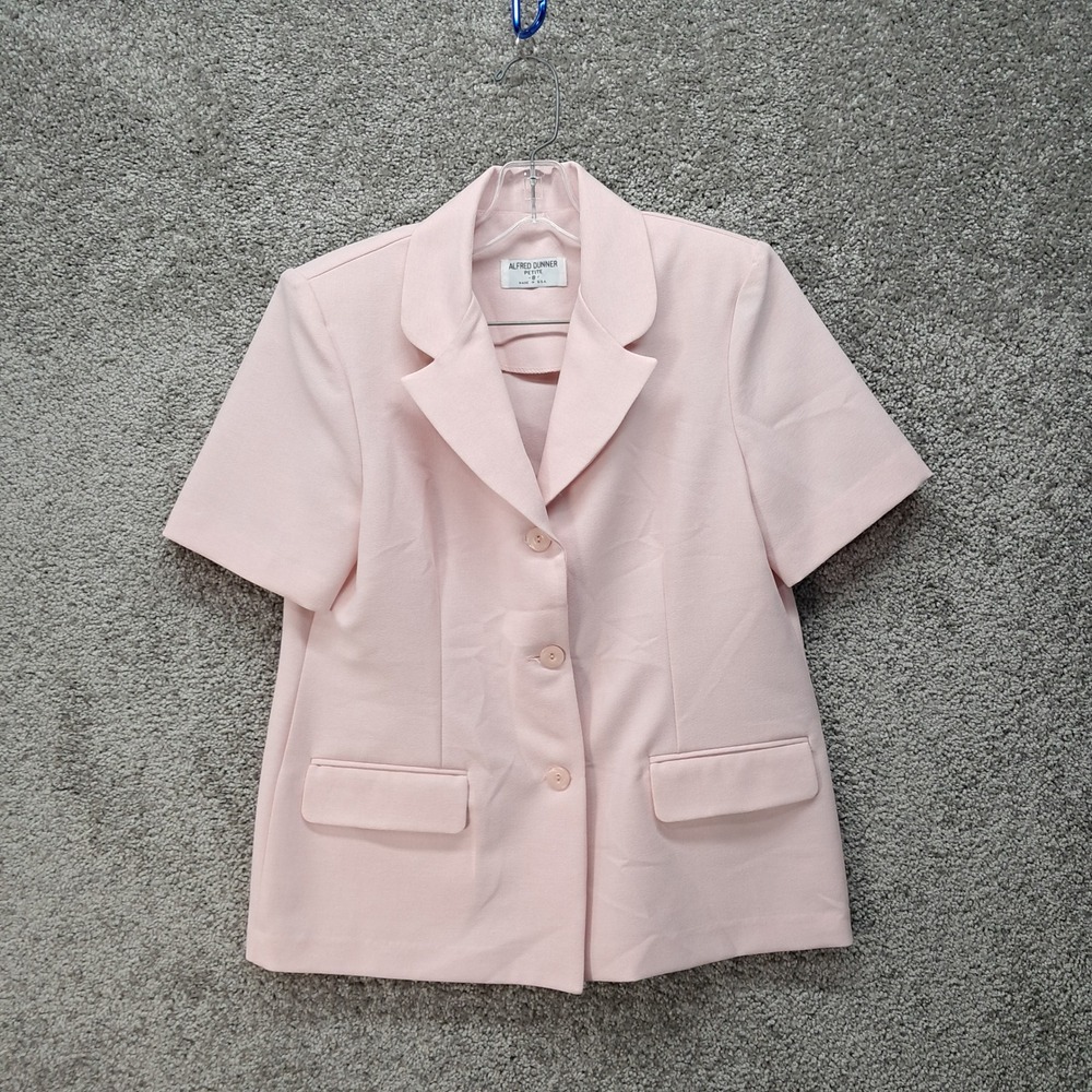 Alfred Dunner Petite 8 Pink Short Sleeve Blazer Jacket Made in USA Vintage Style